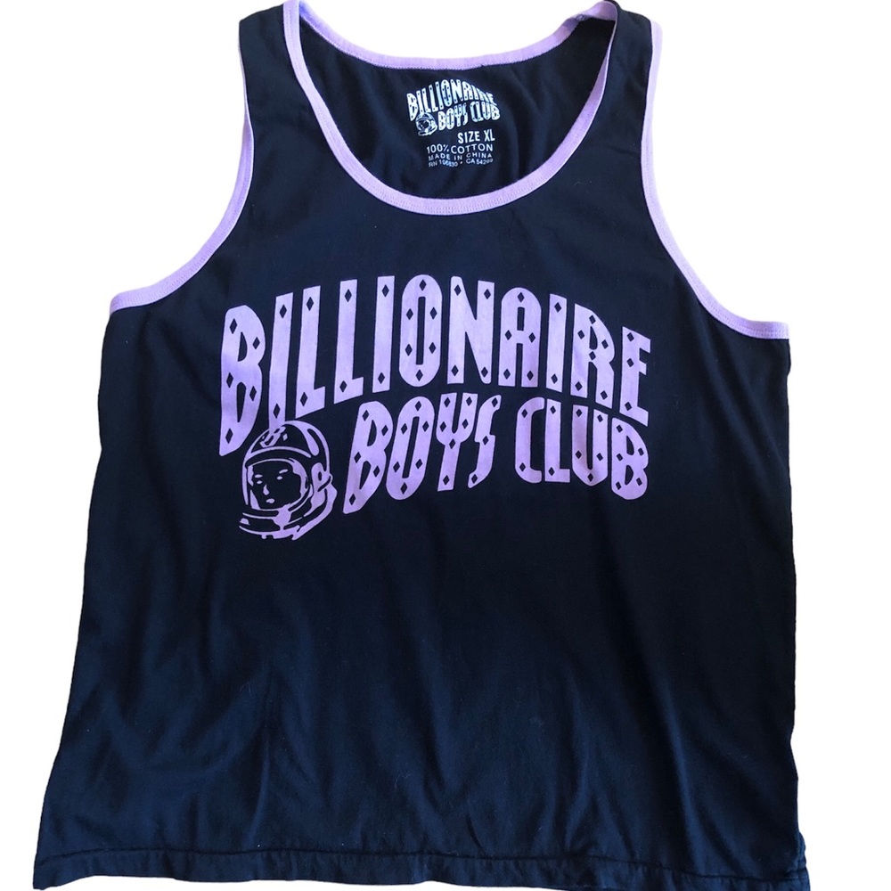 Billionaire Boys Club Black Tank Top with Lavender Logo Trim
